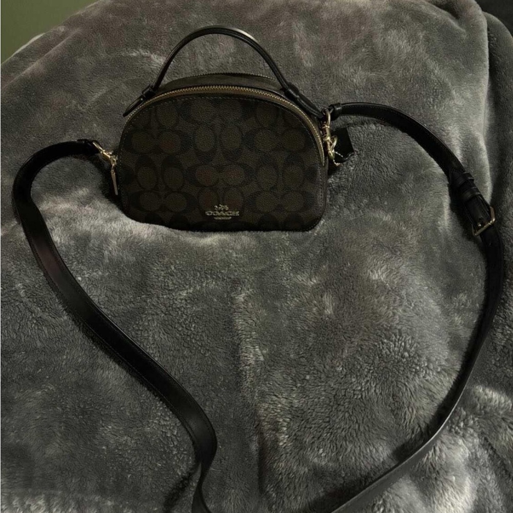 Coach Black and Brown Signature Crossbody Bag